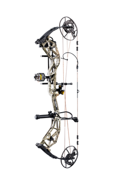 Paradigm RTH long draw Compound Bow from Bear Archery shown in color Mossy Oak Roots.