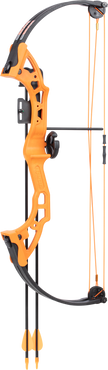 Bear Archery Brave Youth compound bow package in color orange featuring 15 to 25 lb. Draw Weight. 