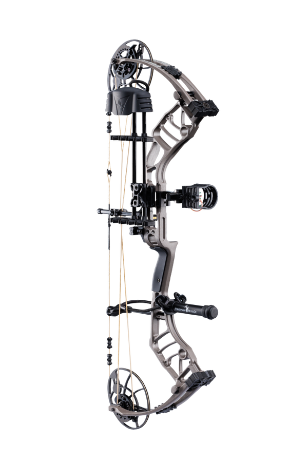 Bear Archery Legend 30 RTH compound bow for hunting with a smooth hybrid cam system, offering adjustable draw length and weight for precision shooting in color Stone.