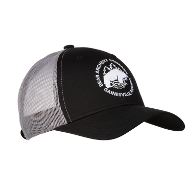 bear archery hat - traditional archery hat - bear archery black and white traditional logo hat